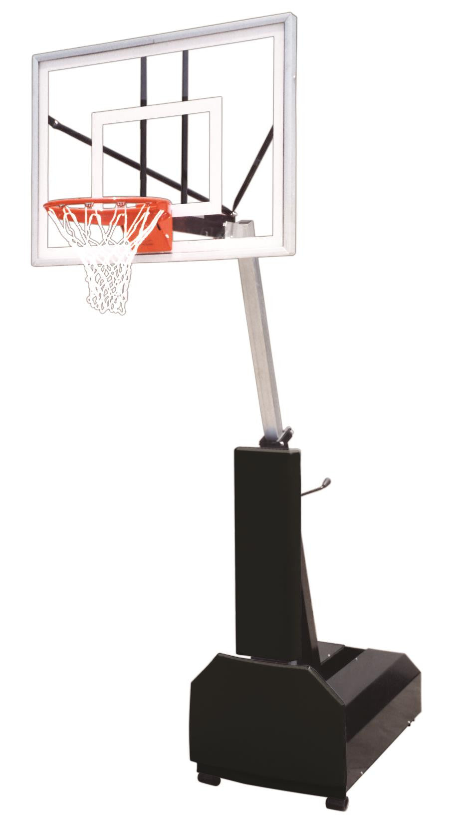 First Team Fury Turbo Adjustable Portable Basketball Hoop 54 inch Tempered Glass