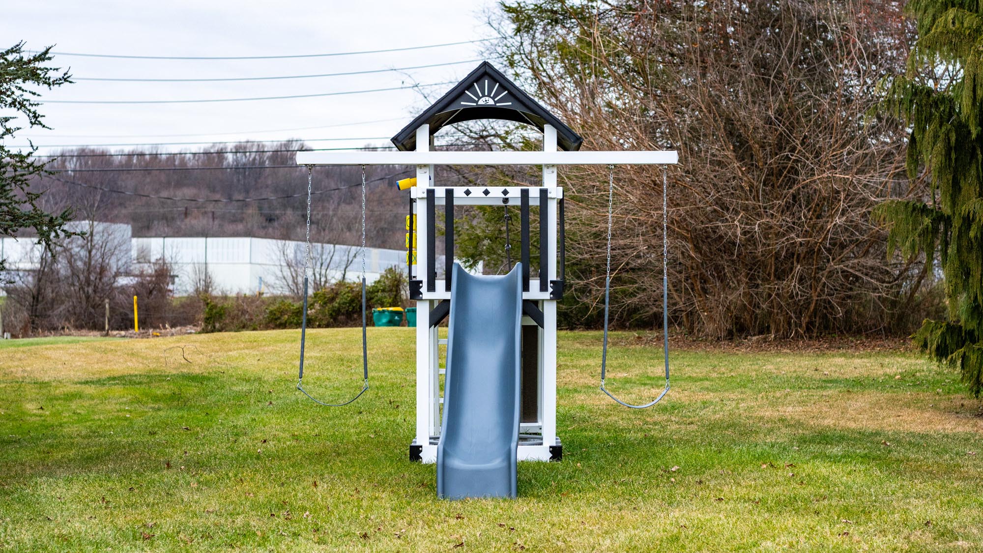 King Swings Care Bear Castle Space Saver Vinyl Swing Set