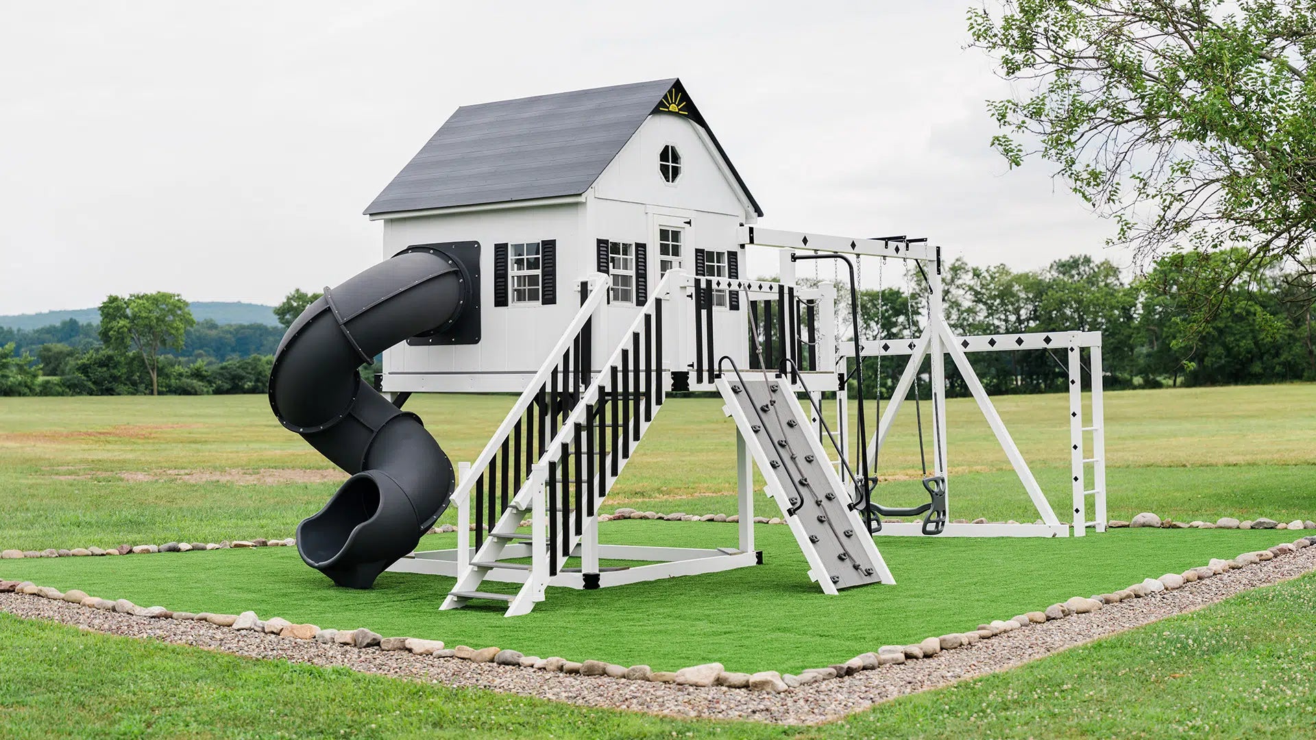 King Swings Marble Palace Vinyl Swing Set