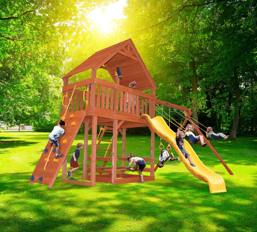 Playground One Original Fort Combo 2 XL with Wood Roof