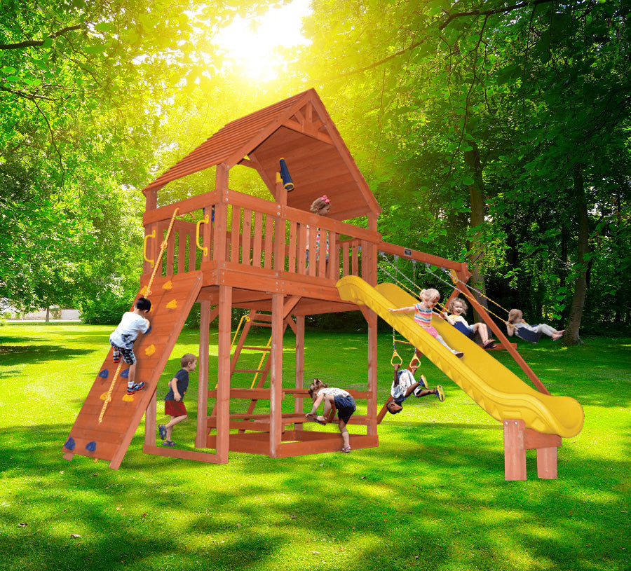 Playground One Turbo Original Fort Combo 2 XL with Wood Roof
