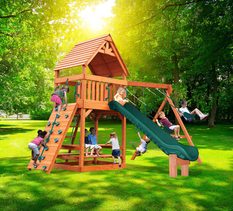 Playground One Turbo Original Fort Combo 2 with Wood Roof