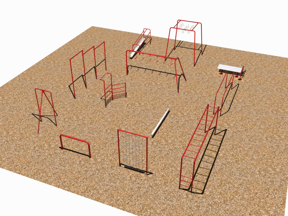 Sports Play 12 Unit Fitness Course w/ Horizontal Ladder