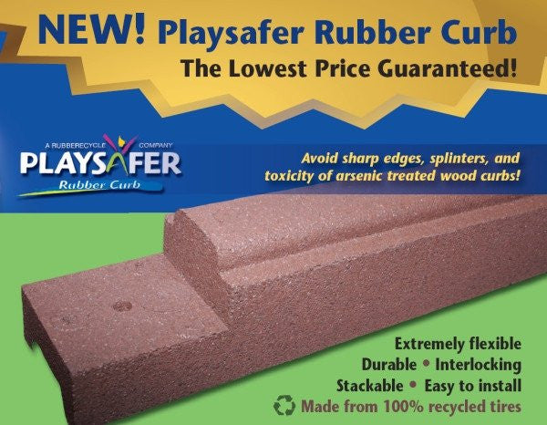 PLAYGROUND SURFACING FLEXIBLE RUBBER PLAYGROUND BORDER - HEAVY DUTY 4"x6'x4" - Image 4
